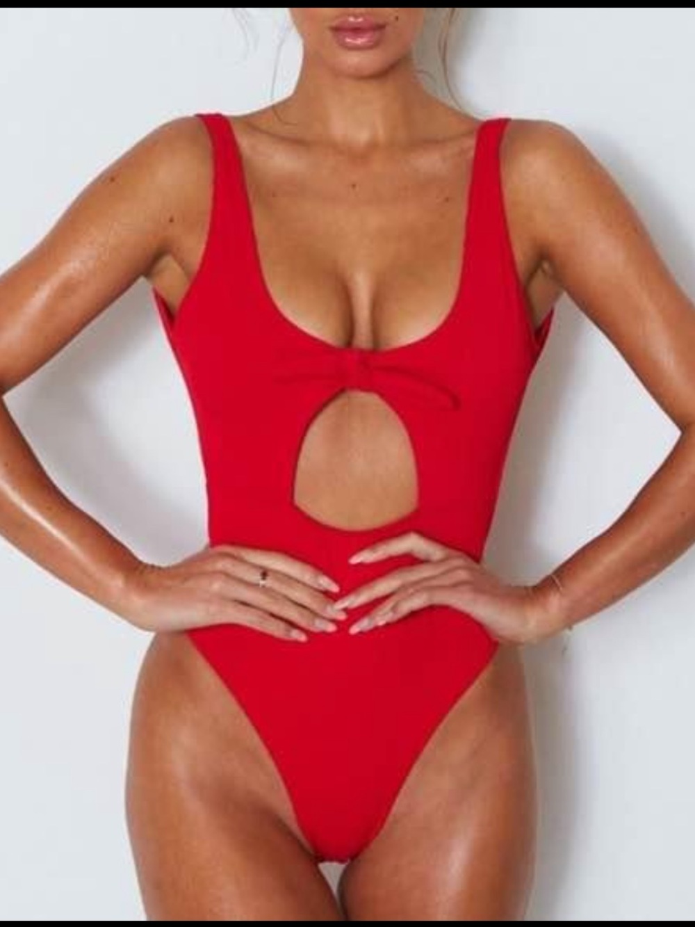 White Fox Cutout One-Piece Swimsuit